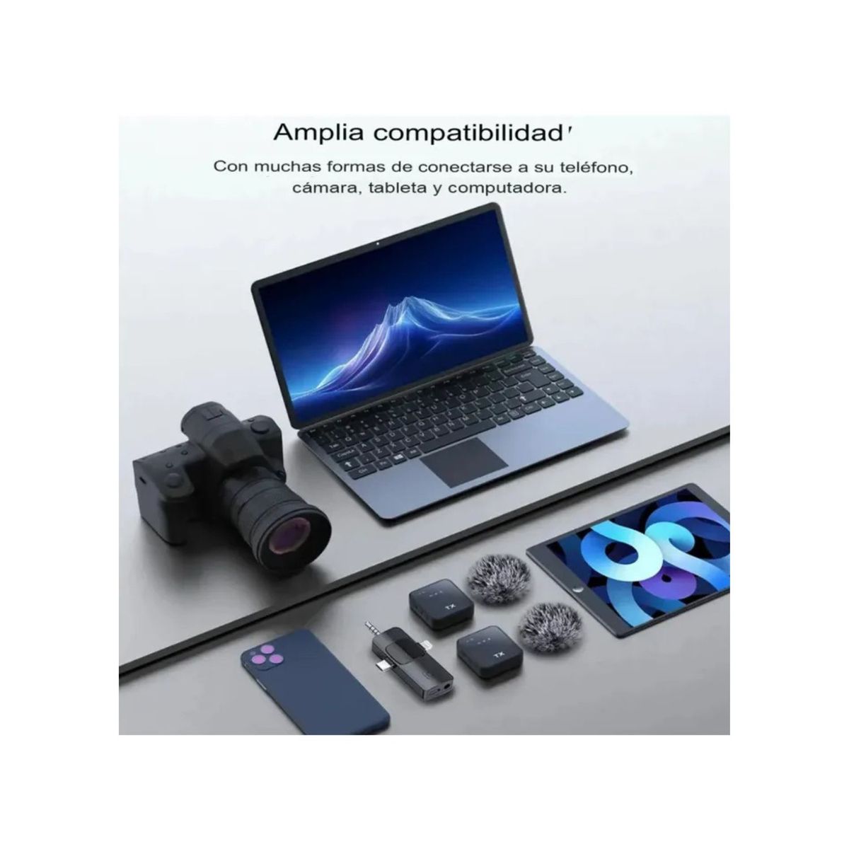 OEM - Micrófonos Inalámbricos Solaperos Carga Portátil F11-2