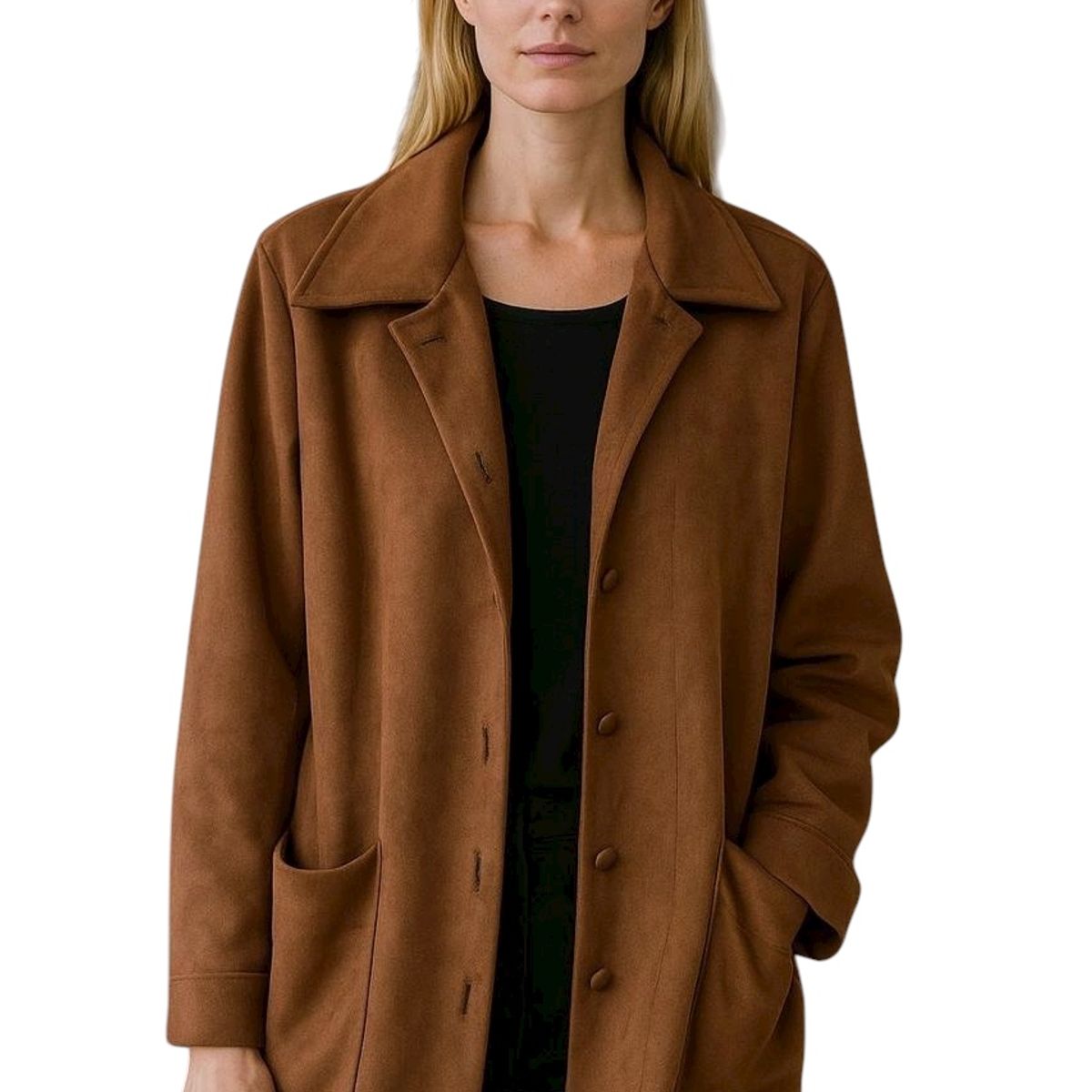 AMA OUTFITTERS - CHAQUETA DE GAMUZA CON BOTONES