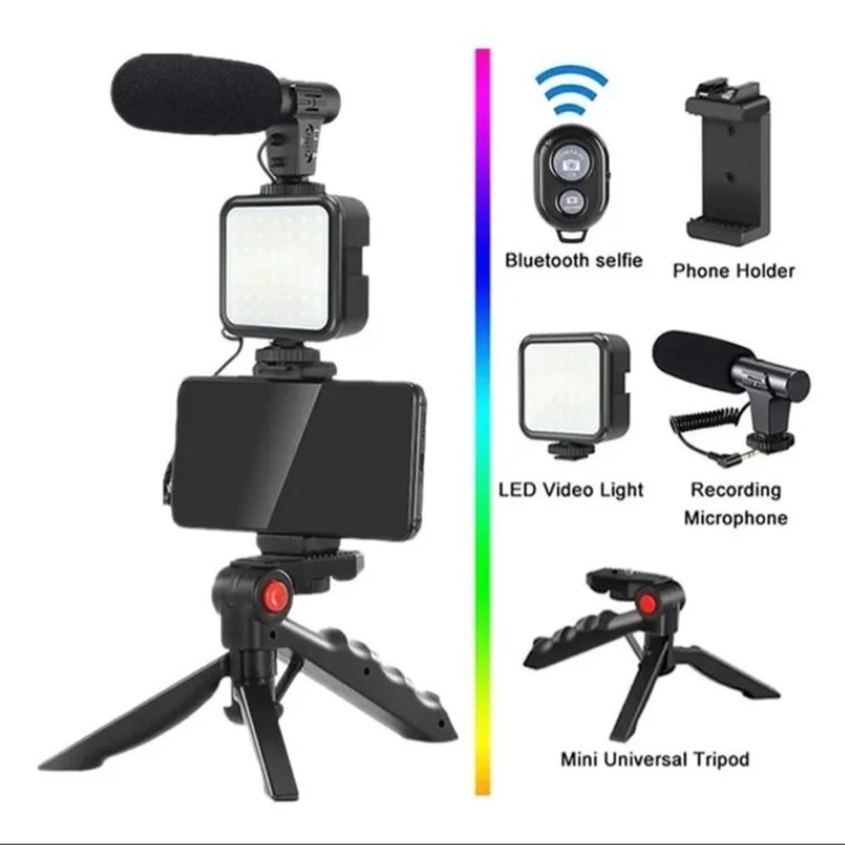 OEM - Kit Video Making Microfono Luz Led Tripode AY79