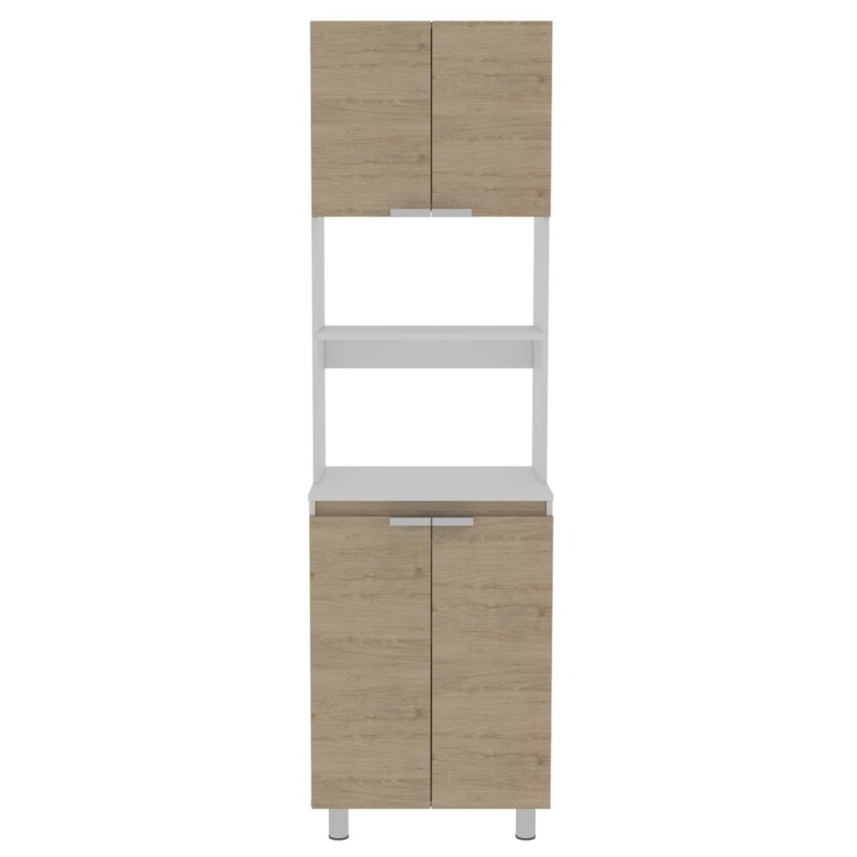 FMFURNITURE - Mueble Microondas 4 Puertas 205x60x51.3 Cm Café Claro