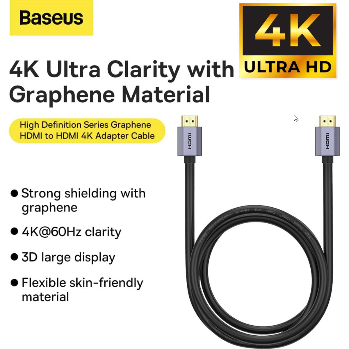 BASEUS - Cable HDMI a HDMI Baseus 4K 2 metros ORIGINAL