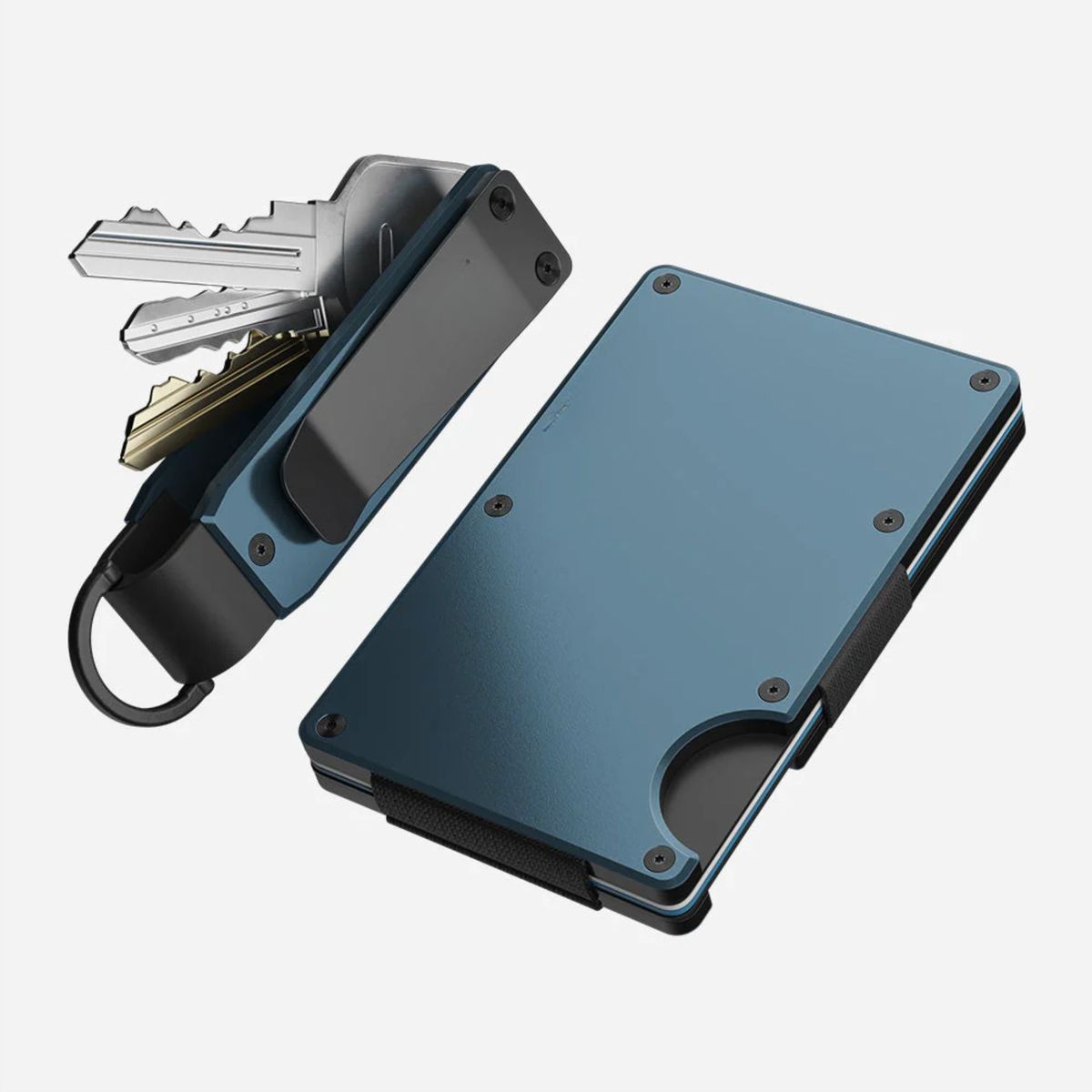 KASHITA - Billetera Metálica RFID y Llavero KeyCase Premium Acero Inoxidable y Aluminio