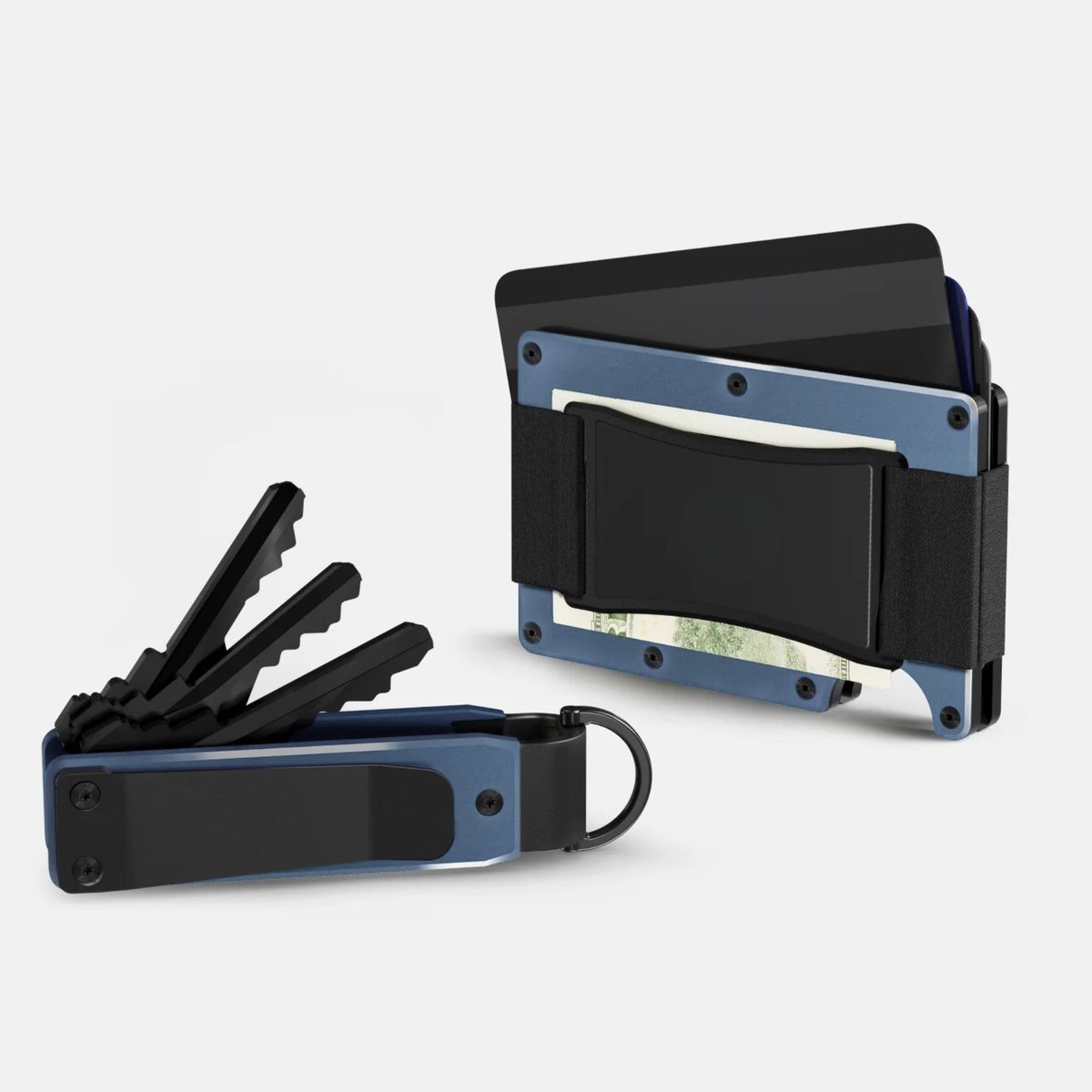 KASHITA - Billetera Metálica RFID y Llavero KeyCase Premium Acero Inoxidable y Aluminio