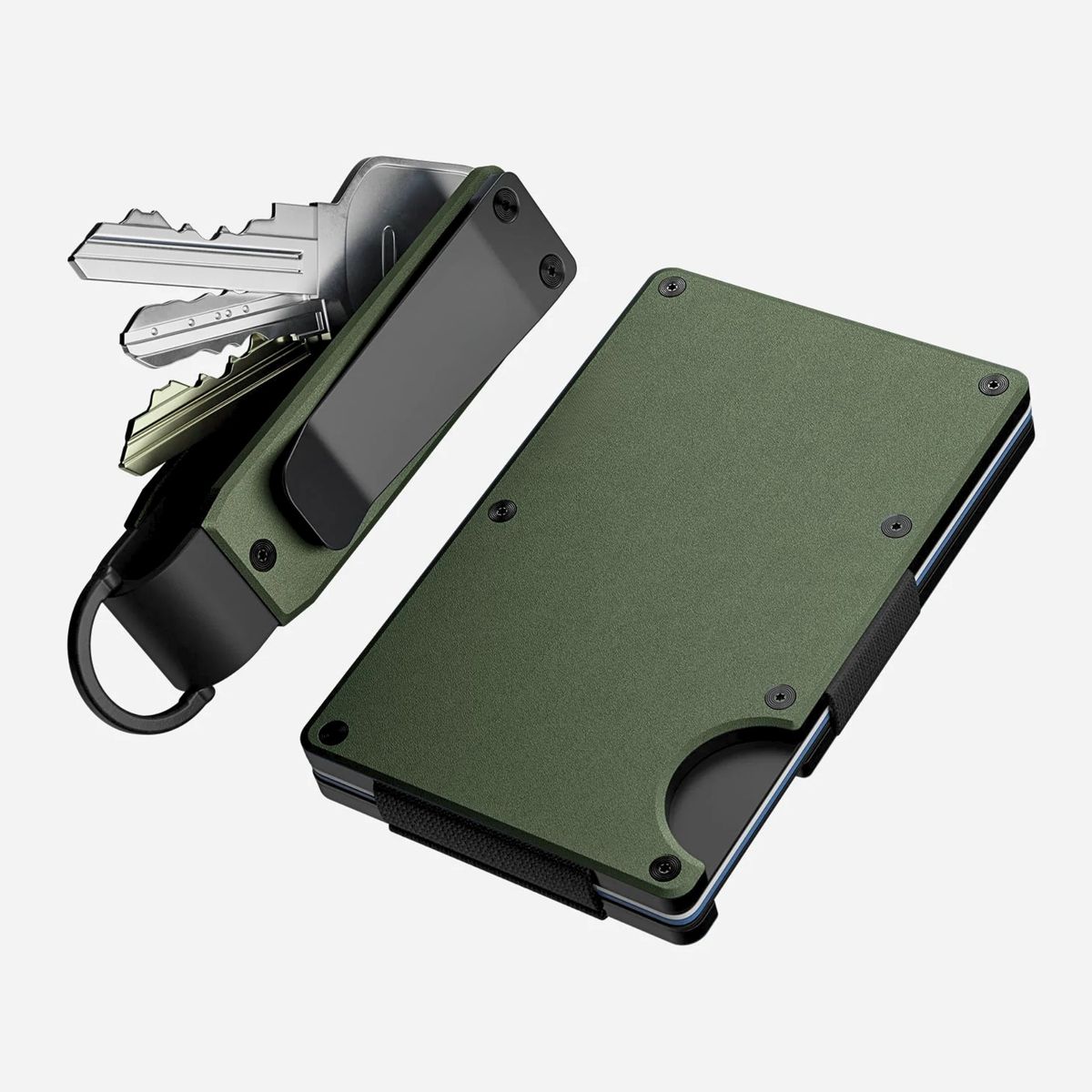 KASHITA - Billetera Metálica RFID y Llavero KeyCase Premium Acero Inoxidable y Aluminio