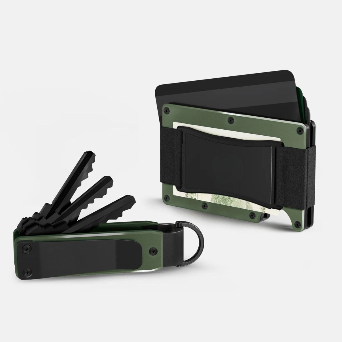 KASHITA - Billetera Metálica RFID y Llavero KeyCase Premium Acero Inoxidable y Aluminio