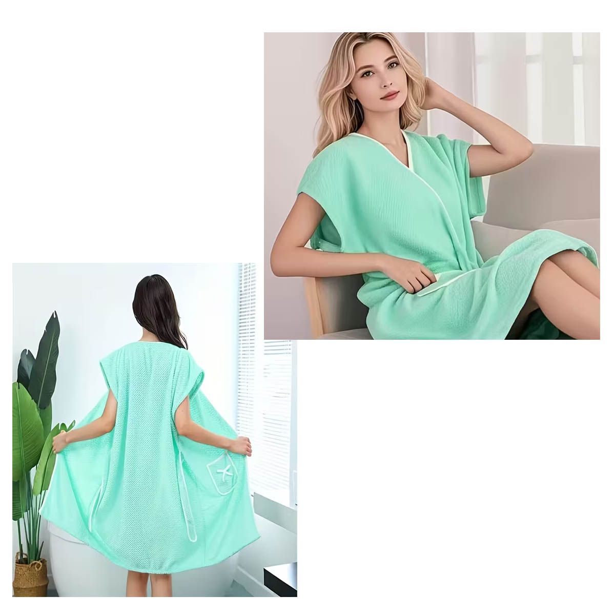 GENERICO - salida bata toall de baño absorbente lana coralina con correa