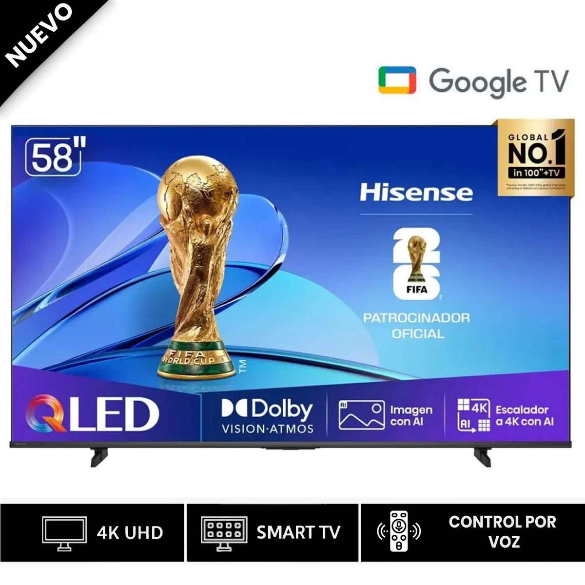 HISENSE - Televisor Hisense 58 Pulg QLED UHD 4K 58Q6QV 2025