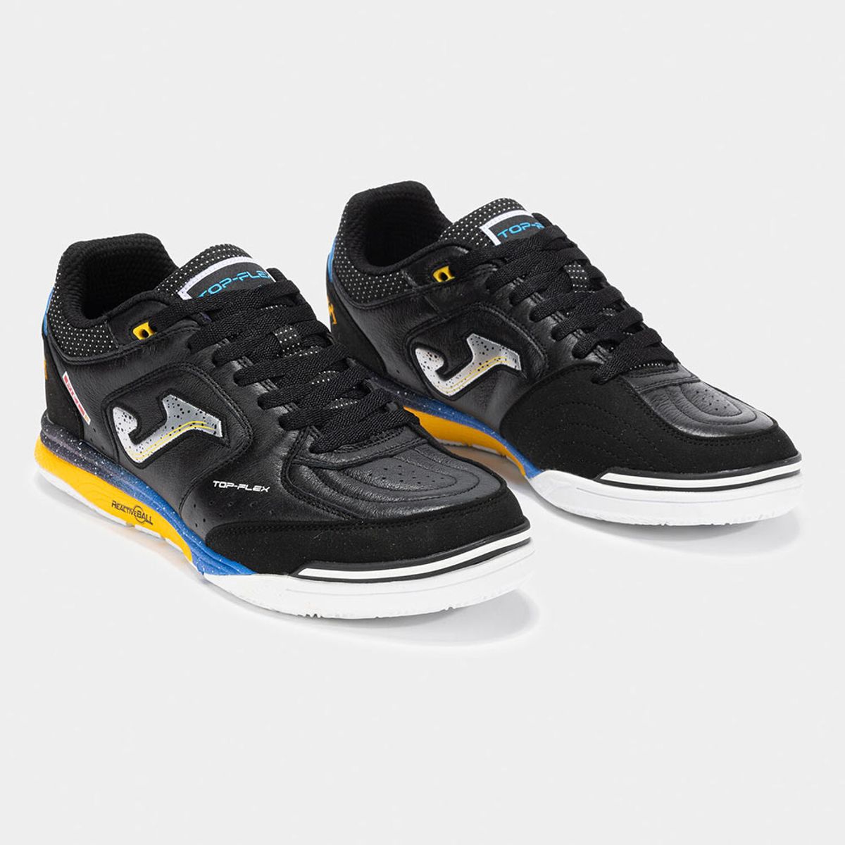 JOMA - Zapatillas Futbol Sala Top Flex Rebound 2501 IN Negro Azul Amarillo