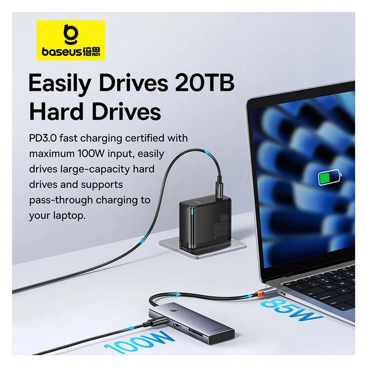 BASEUS - Hub 7 en 1 Baseus HDMI 4K 60Hz 100W PD