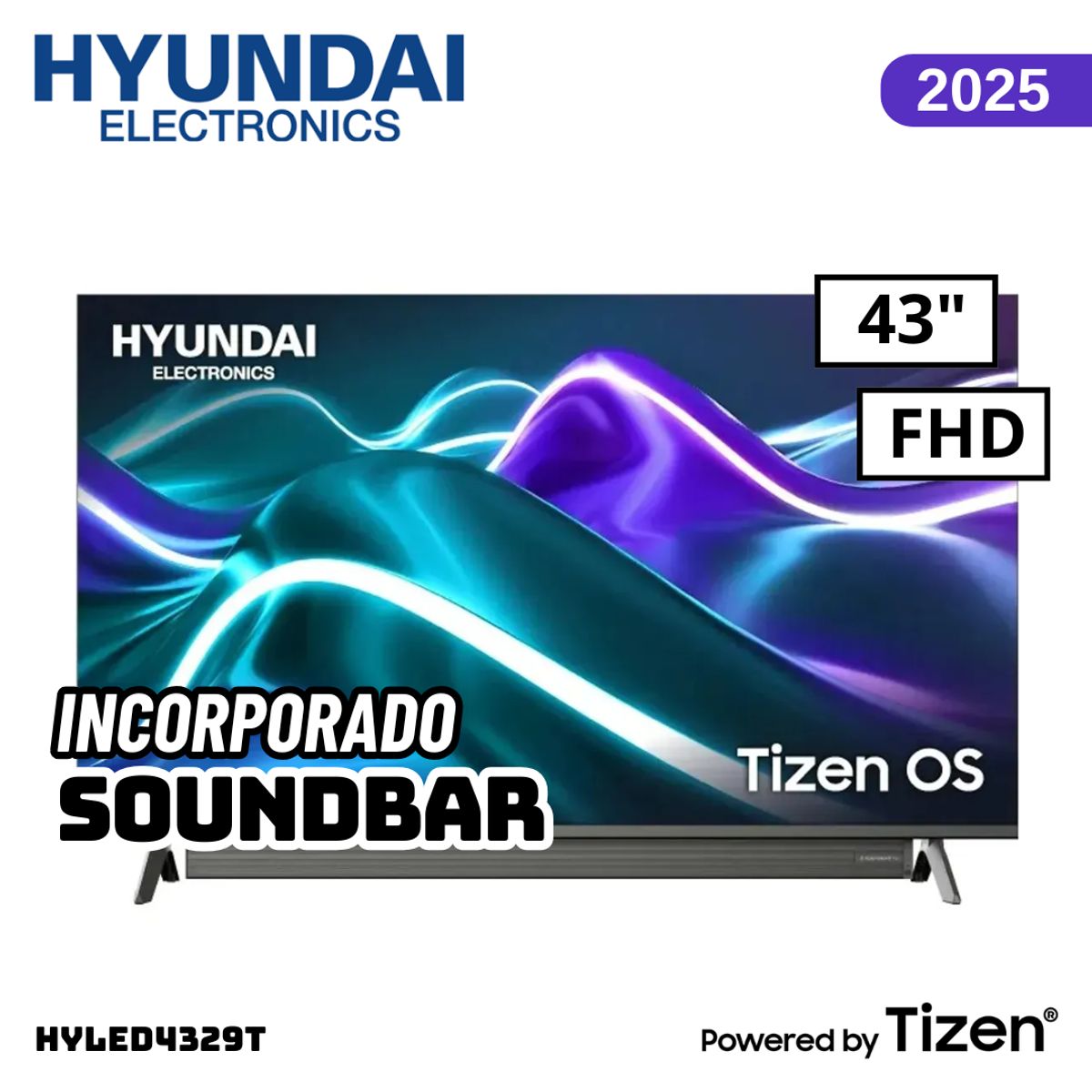 HYUNDAI - TELEVISOR HYUNDAI 43 SMART TV TIZEN OS FHD - HYLED4329T