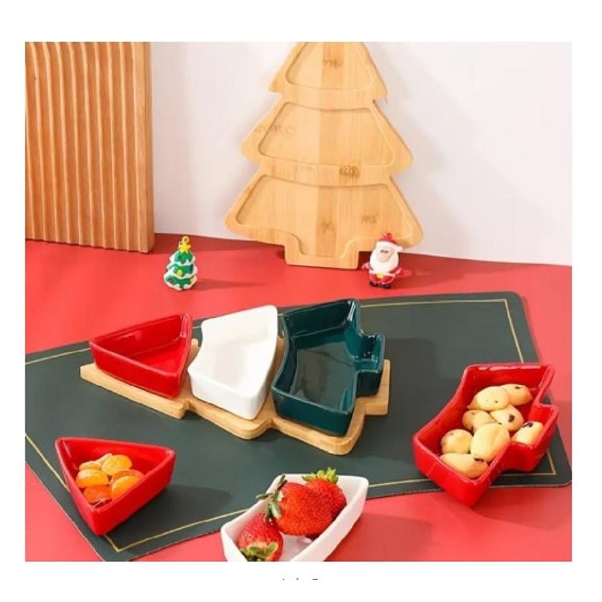 GENERICO - Bandeja para Piqueos MODELO ARBOL con 3 divisiones