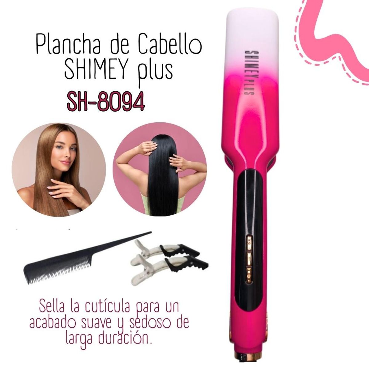 GENERICO - Plancha de Cabello SHIMEY PLUS SH-8094