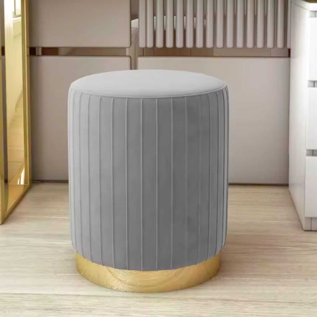 GENERICO - TABURETE PUFF CILINDRICO BANQUETA GRIS