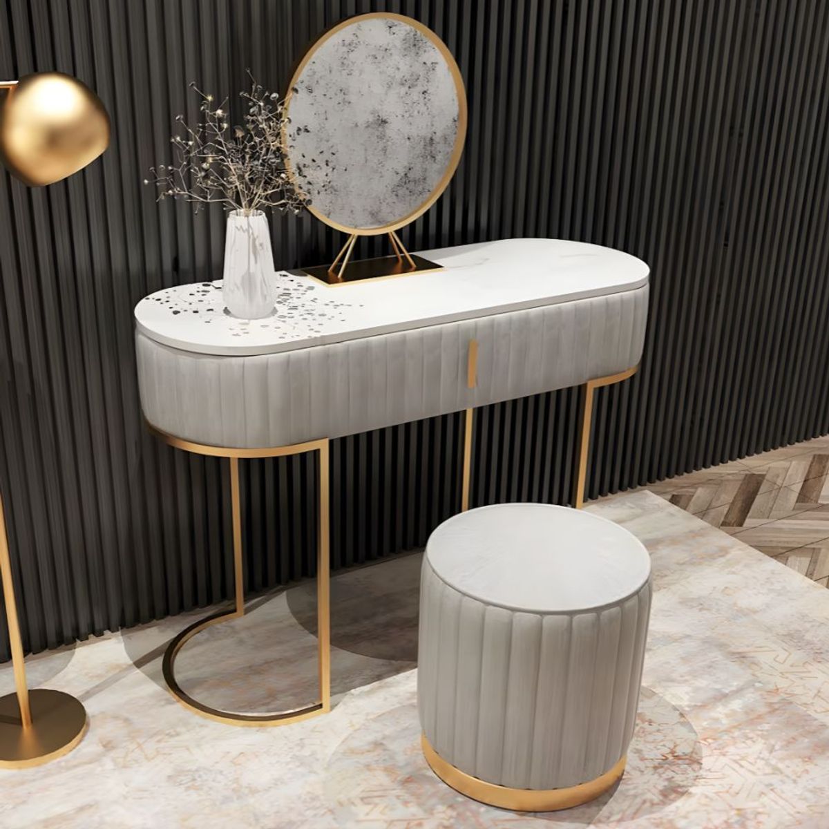 GENERICO - TABURETE PUFF CILINDRICO BANQUETA GRIS