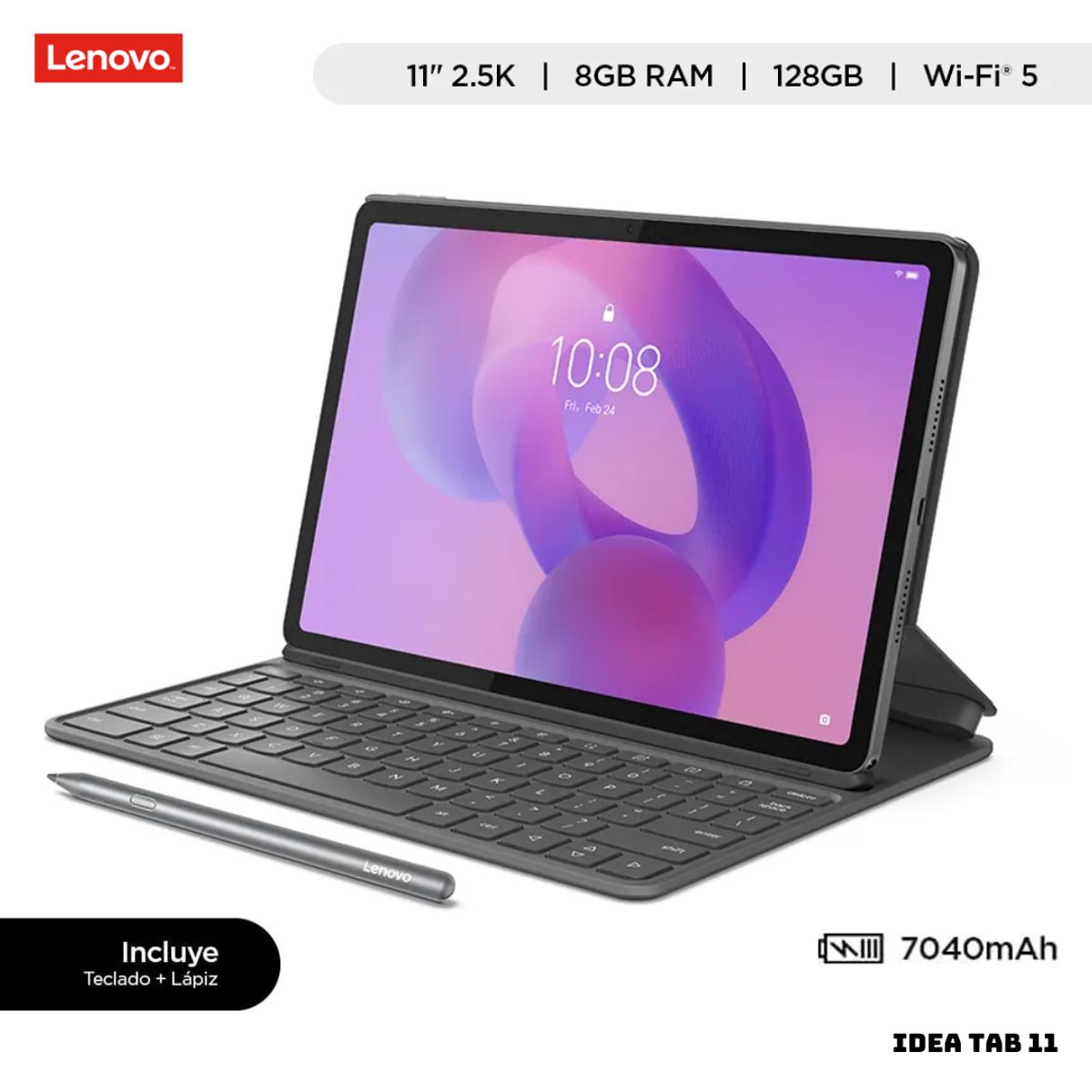 LENOVO - TABLET LENOVO IDEA TAB 11 WIFI 8GB RAM 128GB ROM - GRIS + TECLADO + LAPIZ