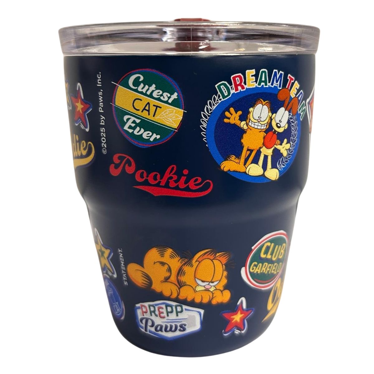 GARFIELD - Mug vaso con cañita Garfield Kawaii Chibi 480 ml azul
