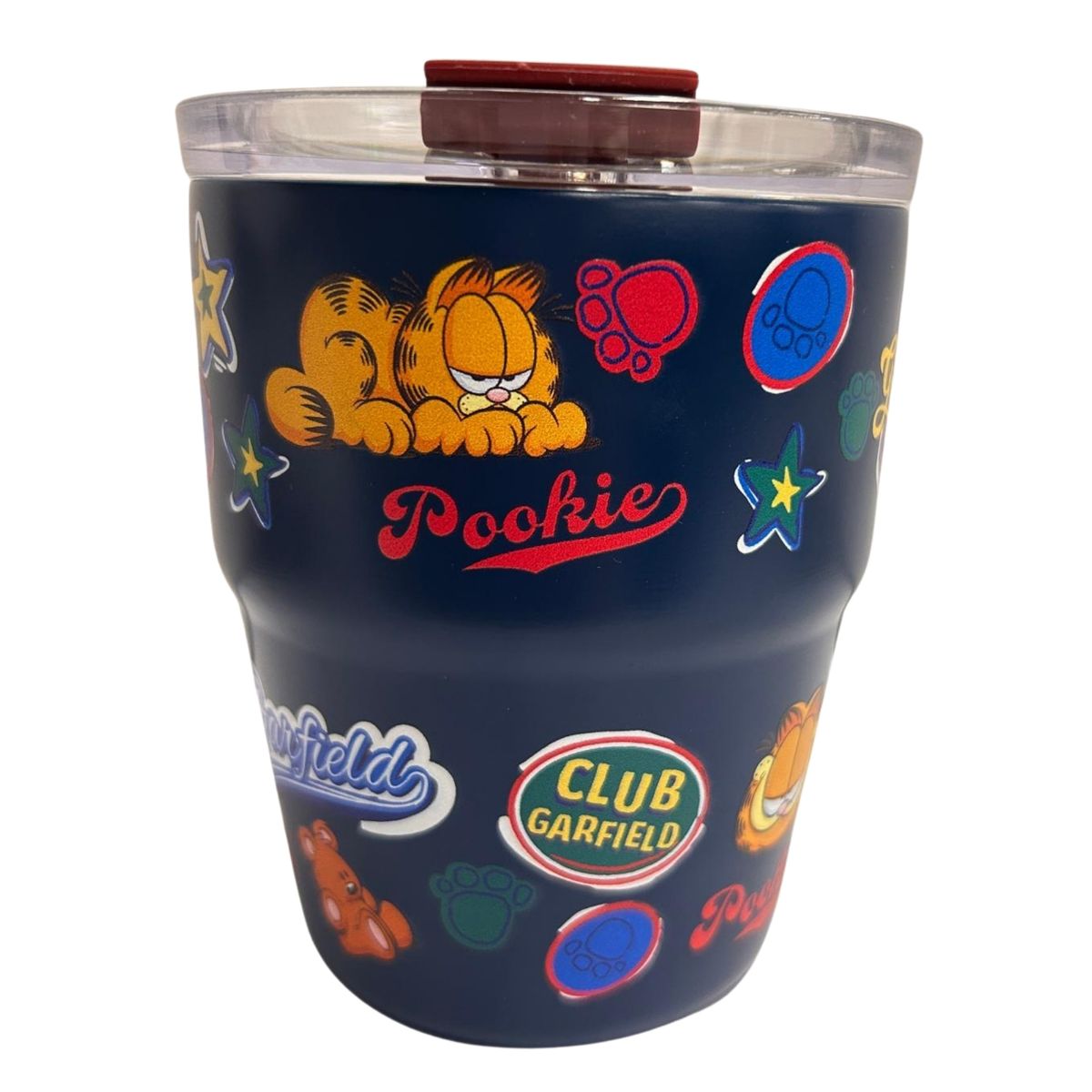 GARFIELD - Mug vaso con cañita Garfield Kawaii Chibi 480 ml azul