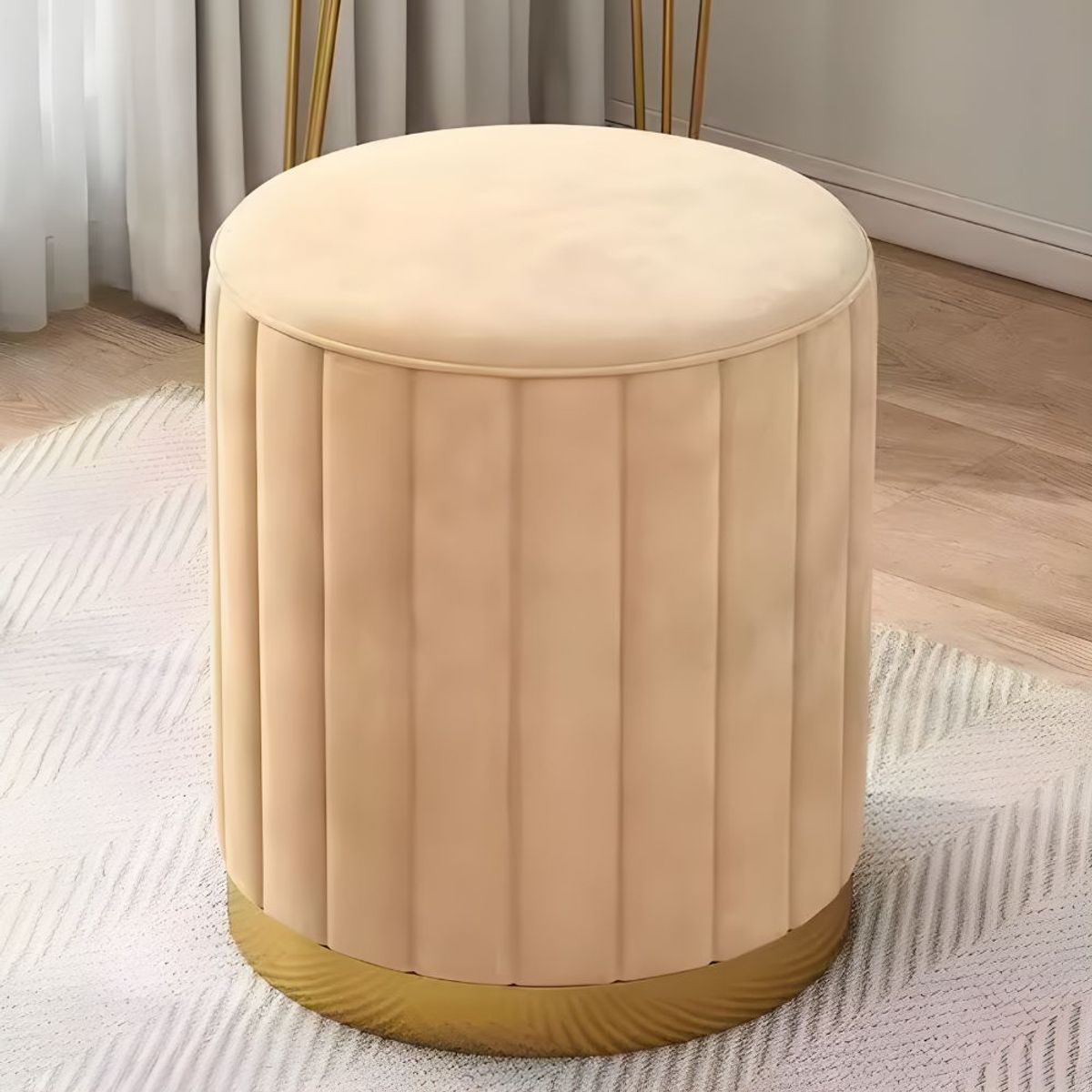 GENERICO - TABURETE PUFF CILINDRICO BANQUETA CAQUI