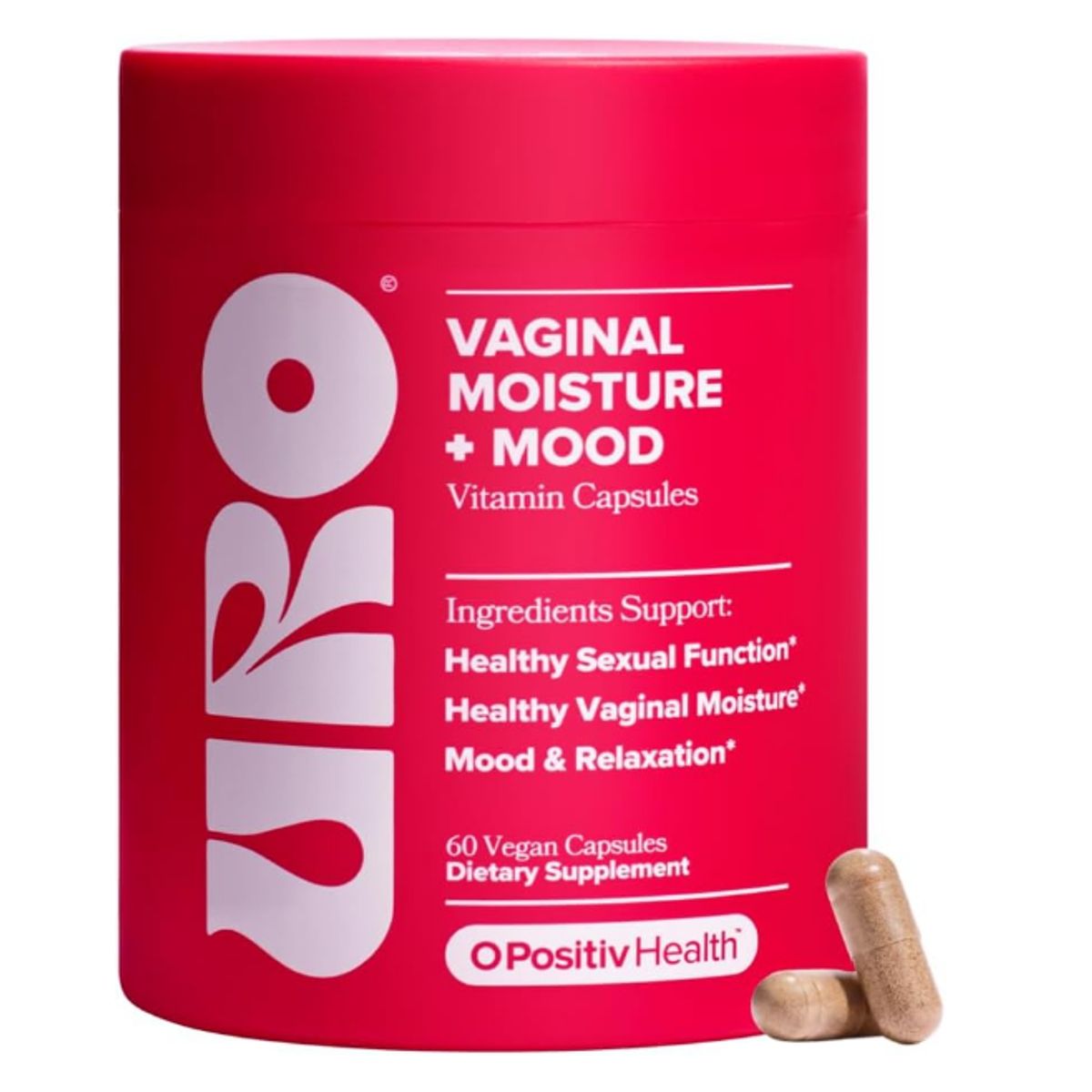 GENERICO - URO O Positiv Hidratación Íntima & Mood Boost para Mujeres – Fórmula Activa 60 cáps.