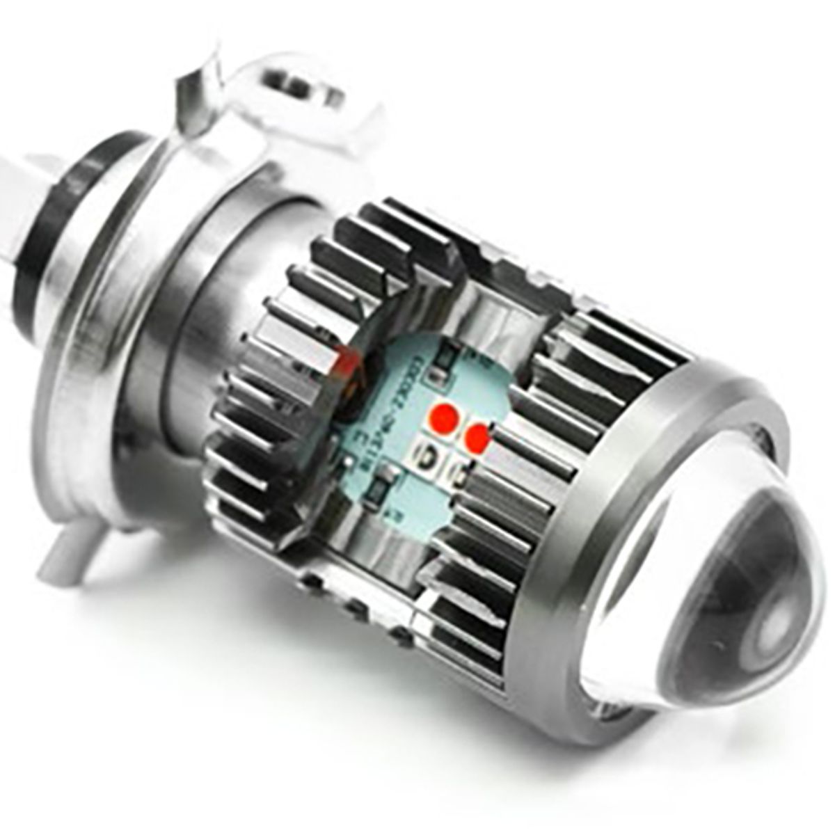 GENERICO - Foco Super Led h4 Moto Luz Blanco +Ambar Con Ojo De Diablo Rojoazul 1pcs