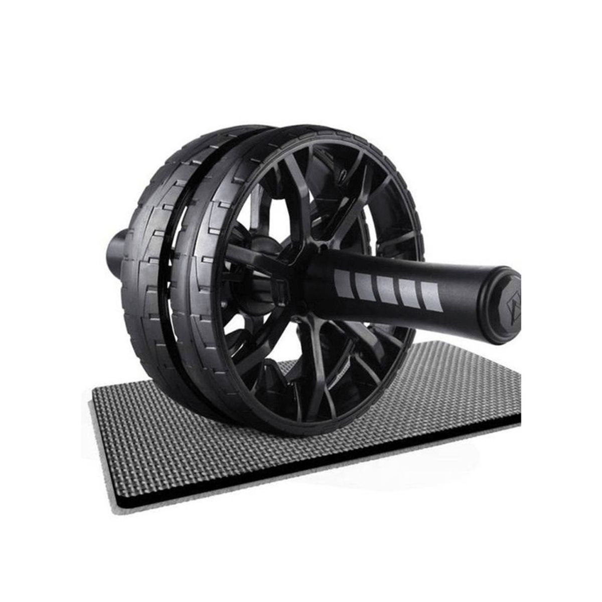 ALPHA GYM - Rueda Abdominal Profesional Doble Llanta De Caucho Agarre Ergonomico