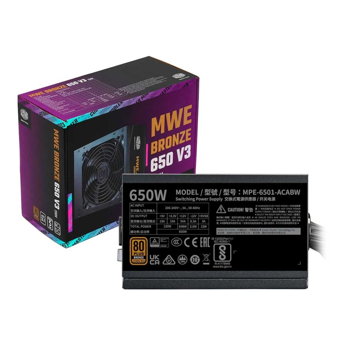 COOLER MASTER - FUENTE DE PODER COOLER MASTER 650W 80 PLUS BRONZE