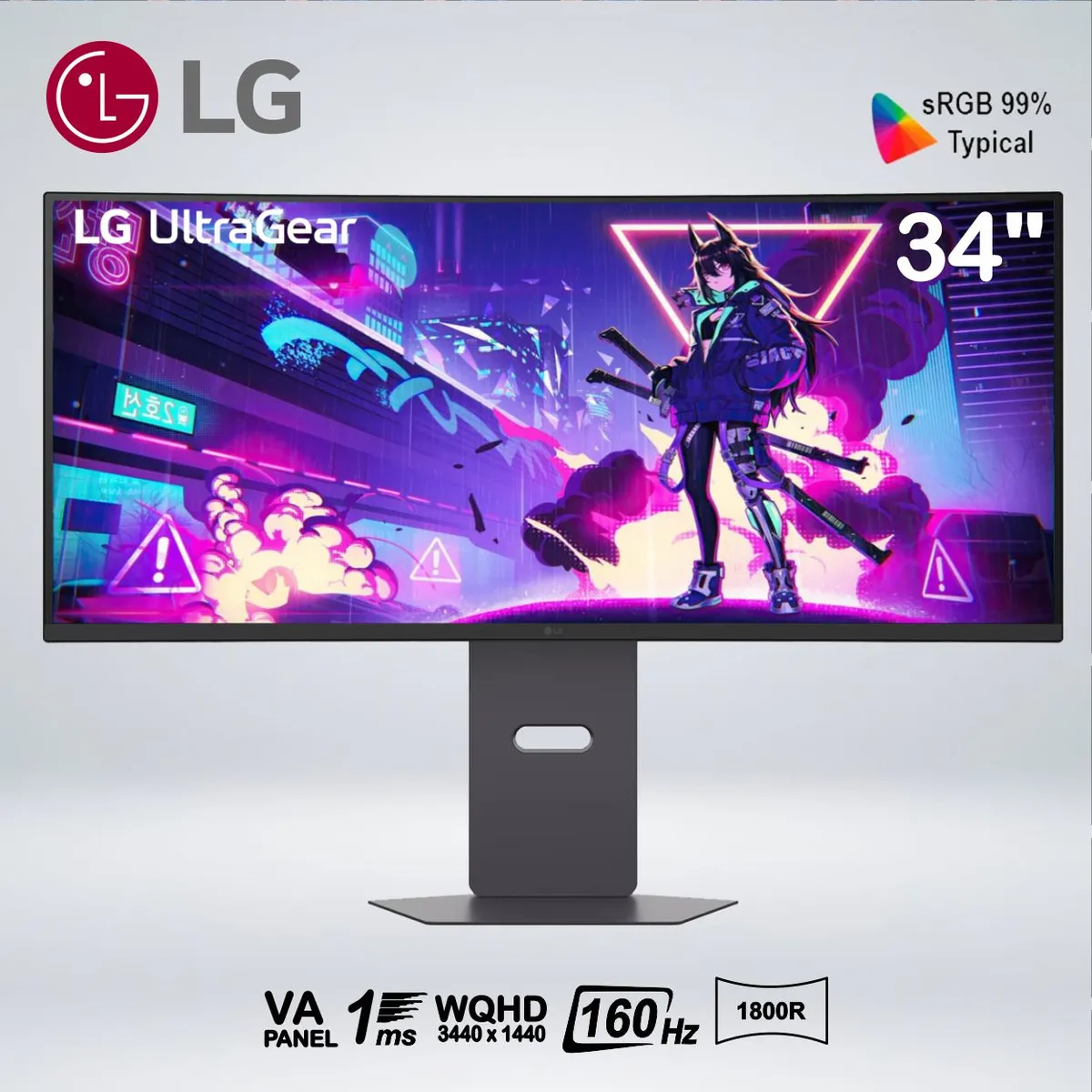LG - MONITOR CURVO 34G600A-B ULTRAGEAR WQHD 34 " VA 160hz 1ms HDR10 1800R G-SYNC