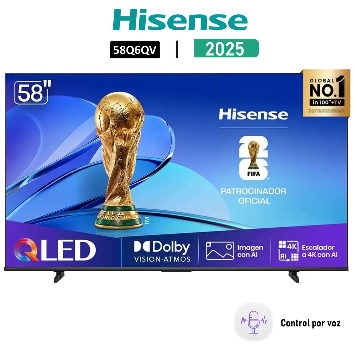 HISENSE - Televisor Hisense 58 QLED 4K 58Q6QV Smart Tv 2025