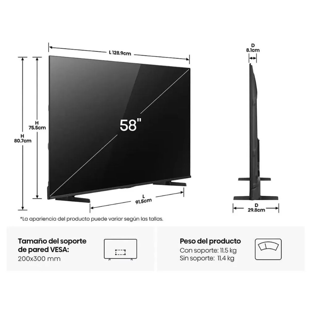 HISENSE - Televisor Hisense 58 QLED 4K 58Q6QV Smart Tv 2025