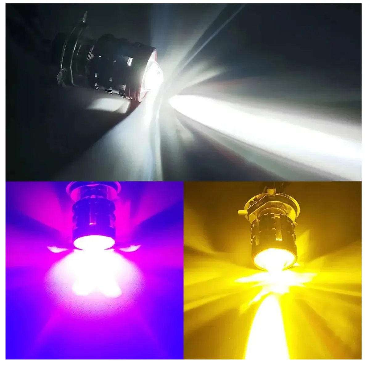 Foco LED H4 Lupa Potente Para Motocicleta  Alta +Baja Blanco 1pcz, marca GENERICO - Foto 2