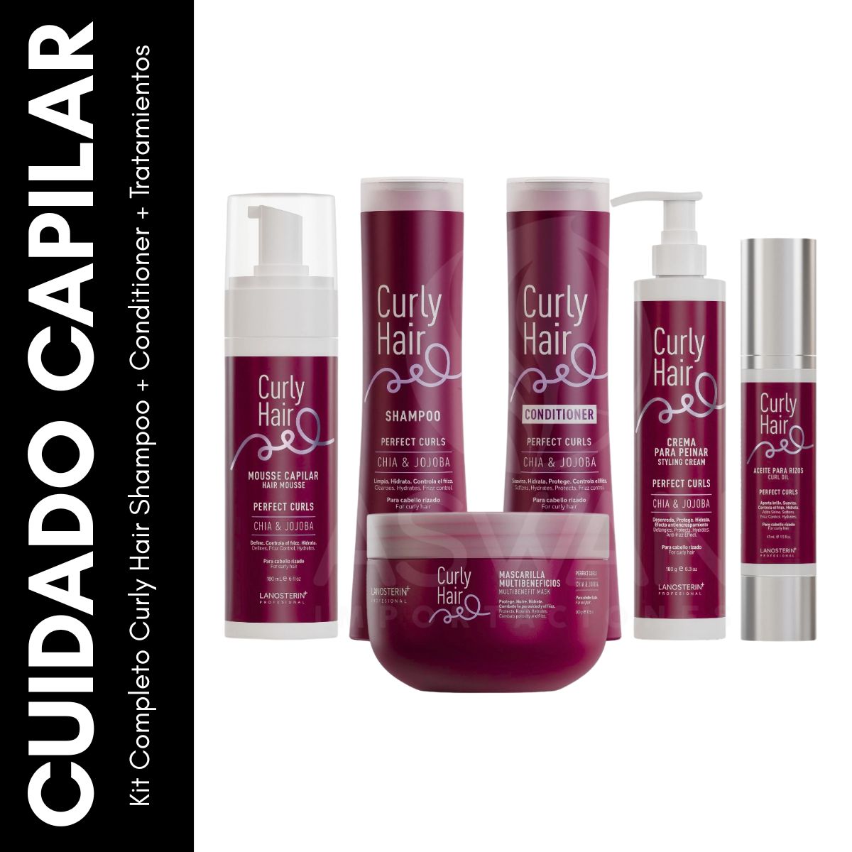 GENERICO - Kit Completo Curly Hair Shampoo + Conditioner + Tratamientos