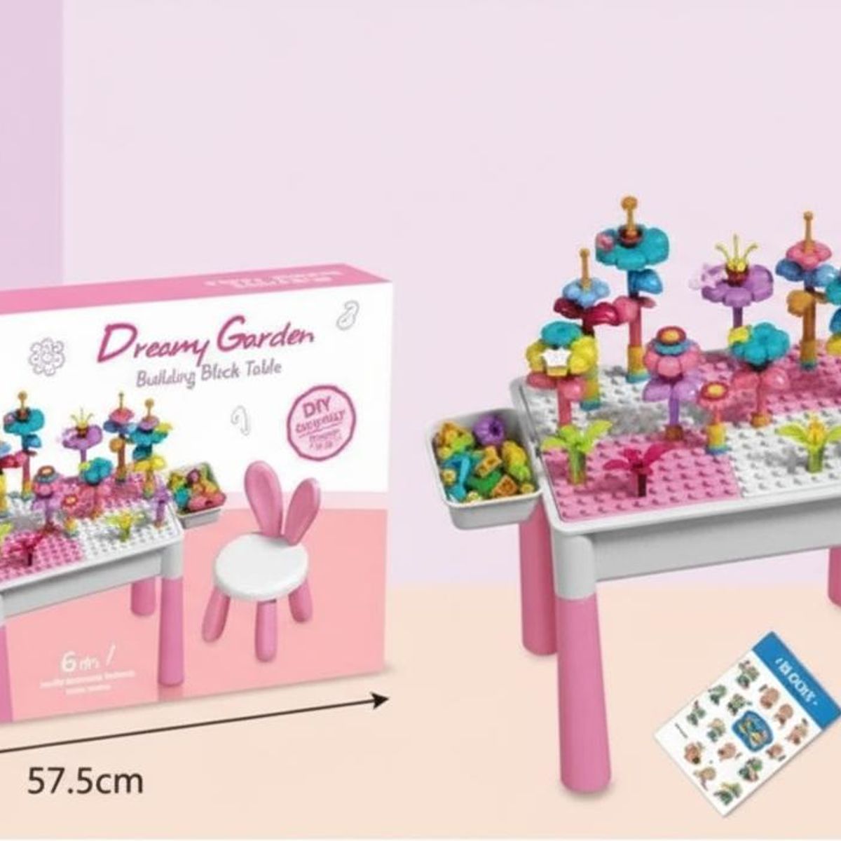 GENERICO - juego de bloques de construcción rosa 89PCS