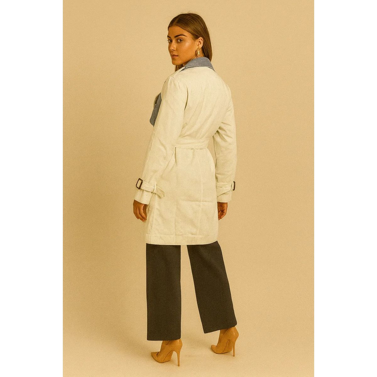 AMARELLY - TRENCH ESTILO GABARDINA PARA MUJER ZENIA
