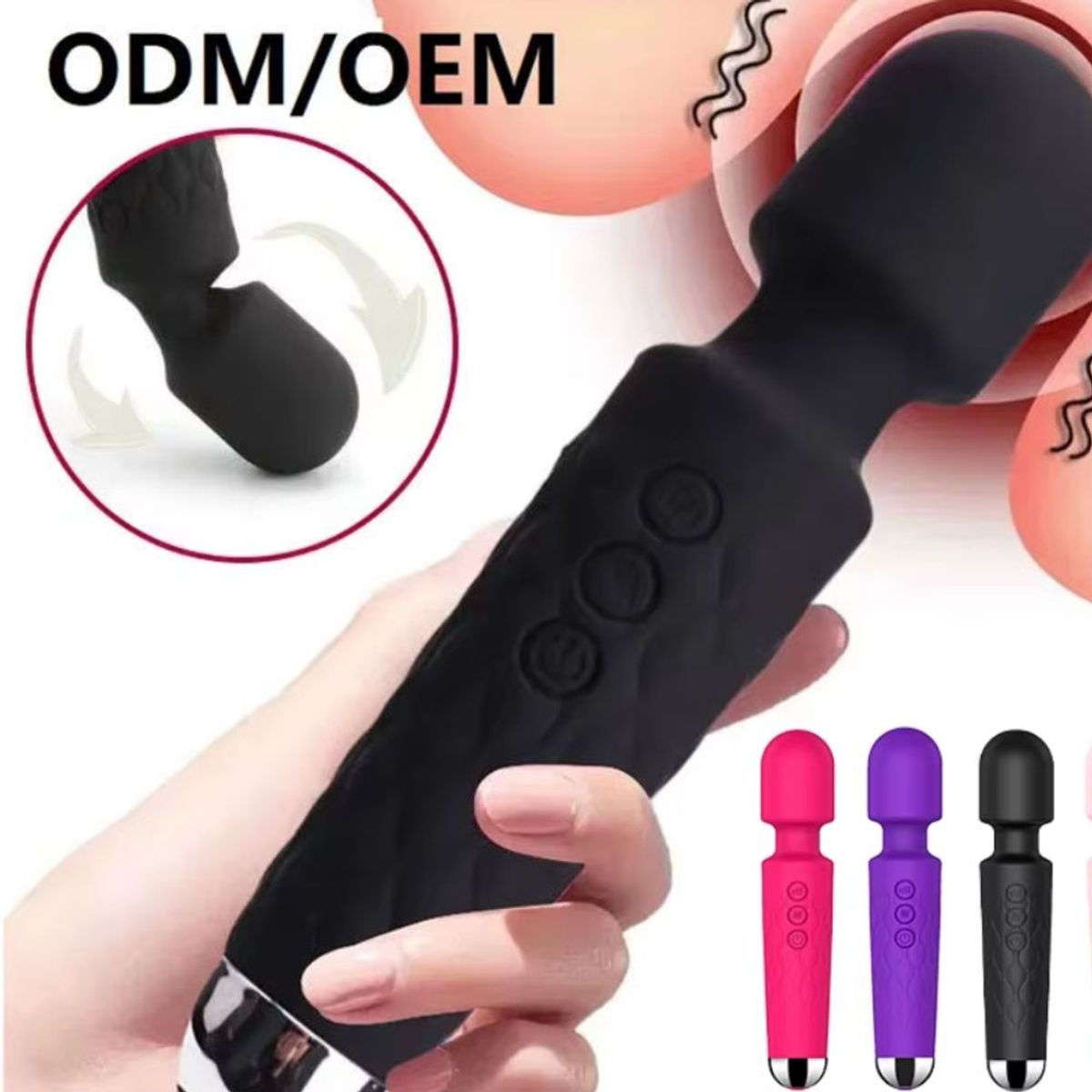GENERICO - VIBRADOR CONSOLADOR 20 INTENSIDADES MASAJEADOR DILDO NEGRO