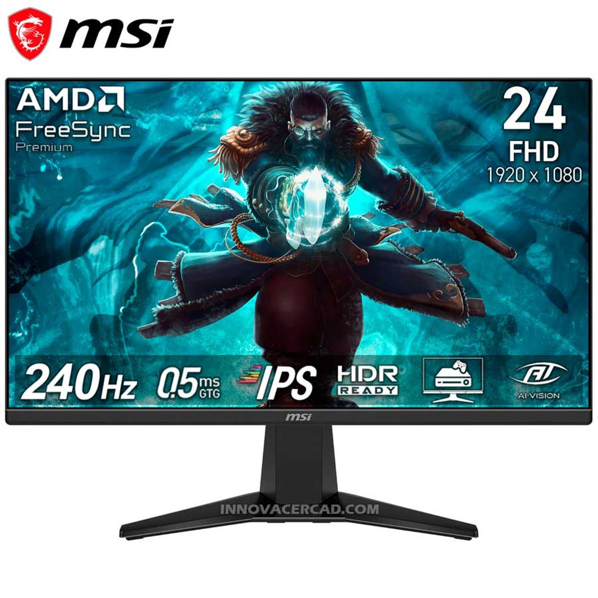MSI - Monitor MSI MAG 245F X24 1920x1080 FHD Fast IPS 240Hz 05ms HDR ready AMD FreeSync Premium