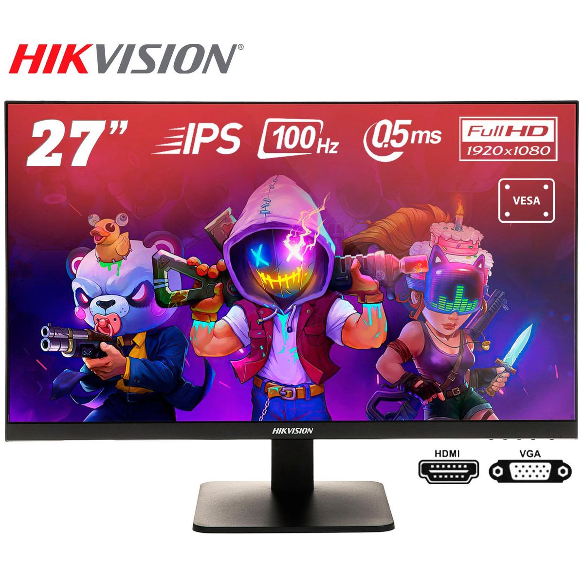 HIKVISION - MONITOR HIKVISION 27 IPS FULL HD LED 100HZ 5MS VGA HDMI