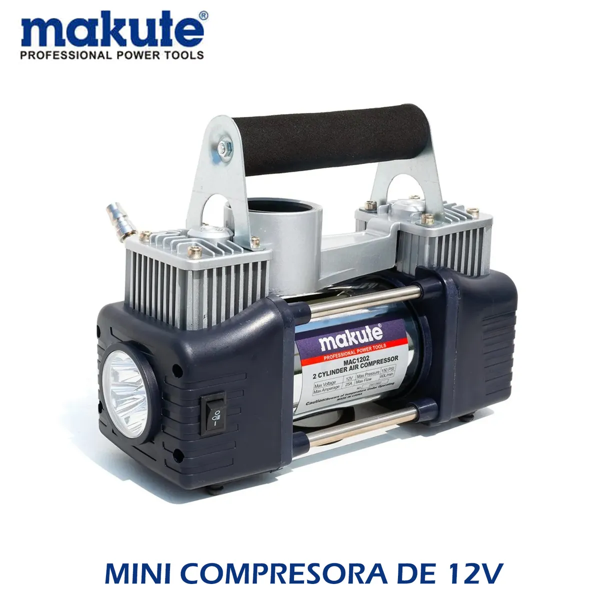 MAKUTE - COMPRESOR DE AIRE PORTATIL DE 12 V – 150PSI  – MAKUTE