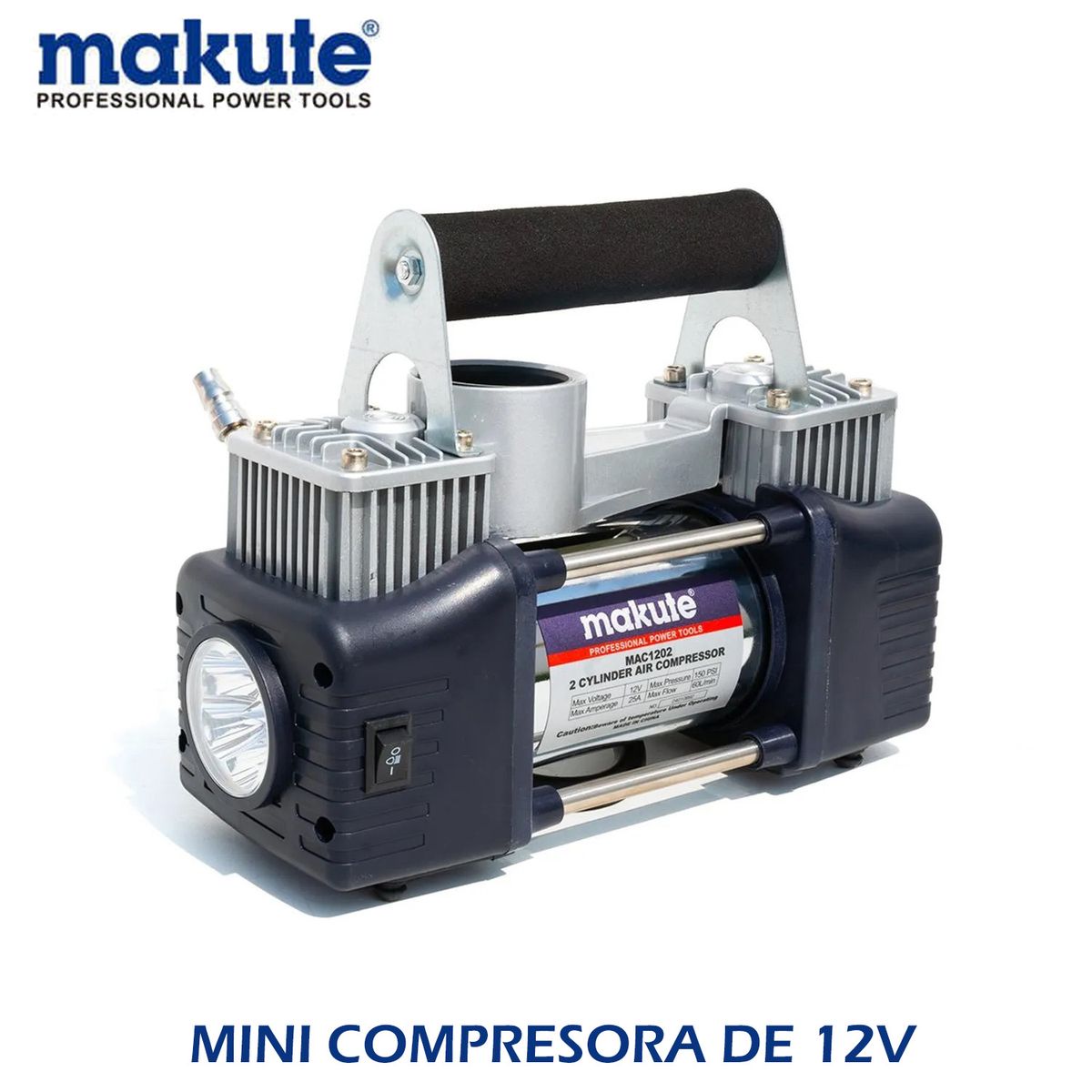 MAKUTE - COMPRESOR DE AIRE PORTATIL DE 12 V – 150PSI  – MAKUTE
