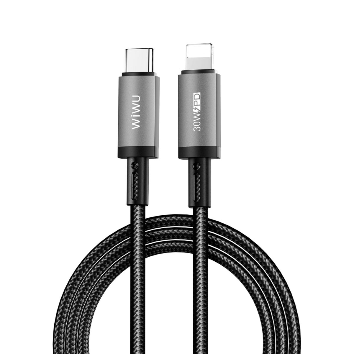 WIWU - Cable carga rápida nylon trenzado USB-C a Lightning WIWU