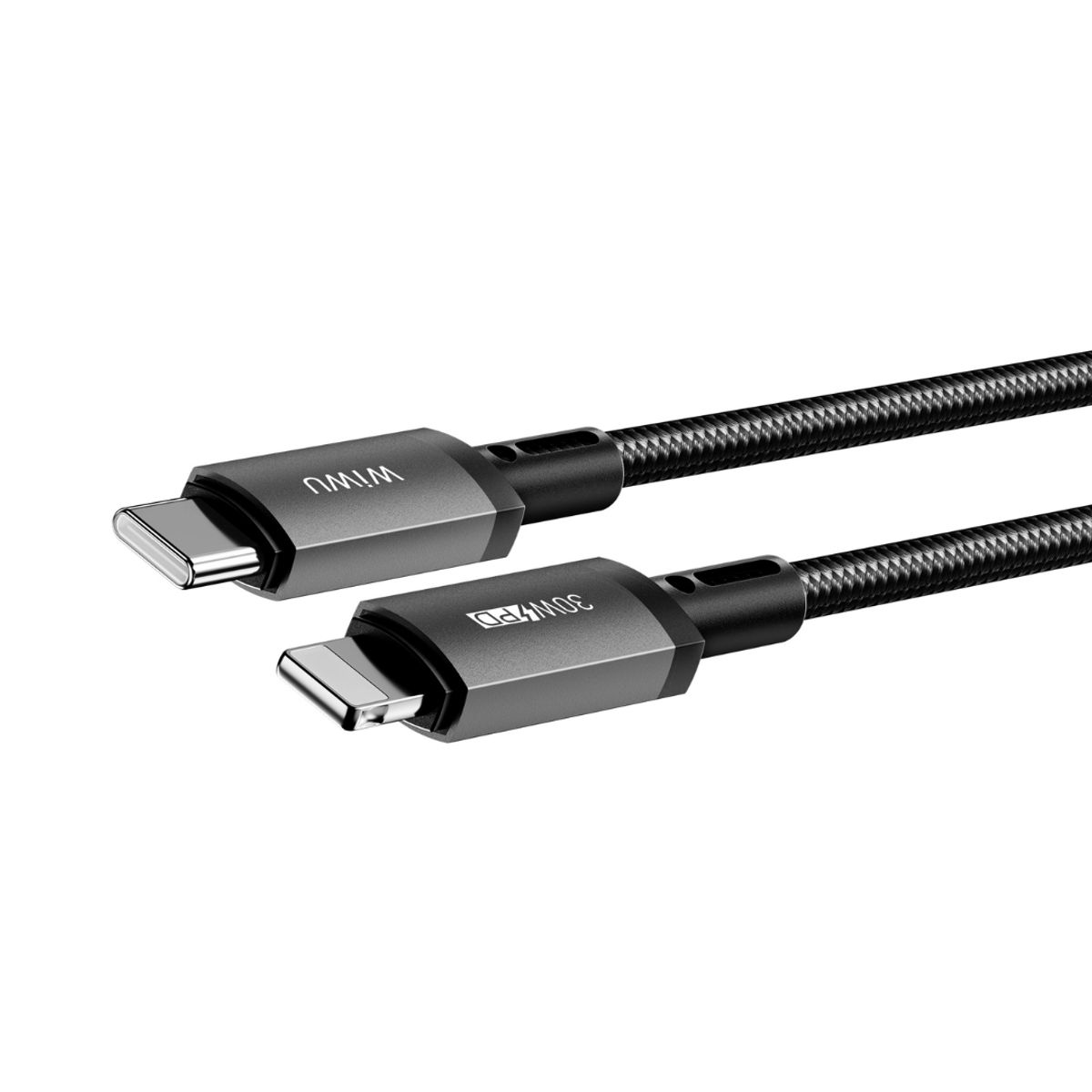 WIWU - Cable carga rápida nylon trenzado USB-C a Lightning WIWU