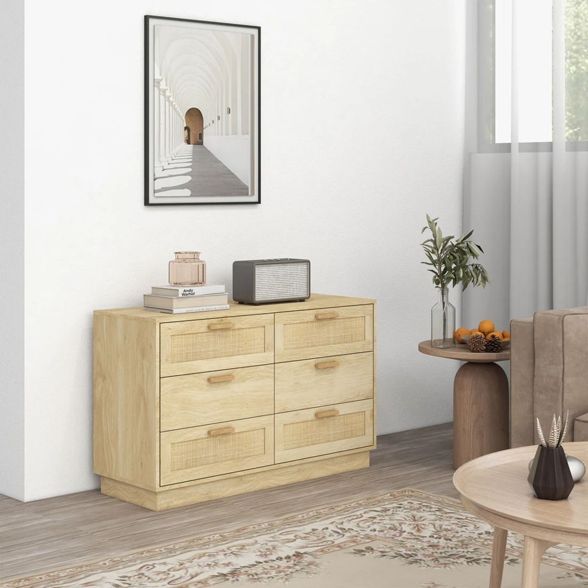 TU MESITA - Comoda Kana con Ratán Color Rovere TU MESITA