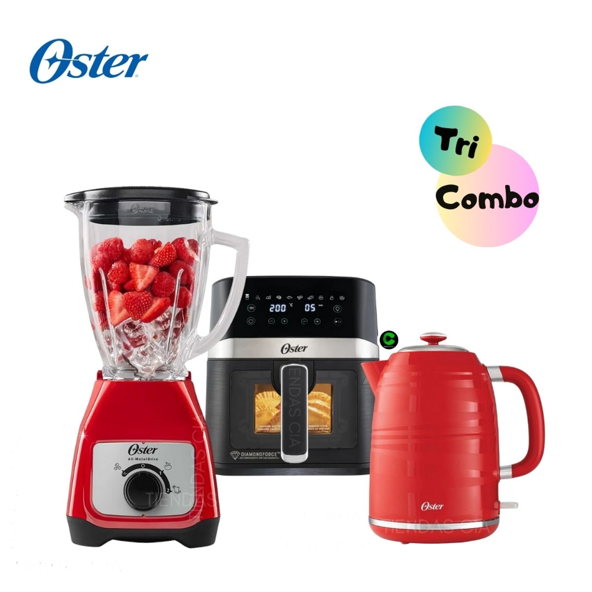 OSTER - TriCombo Oster Licuadora BLSTKAGRRD - Freidora y Hervidor