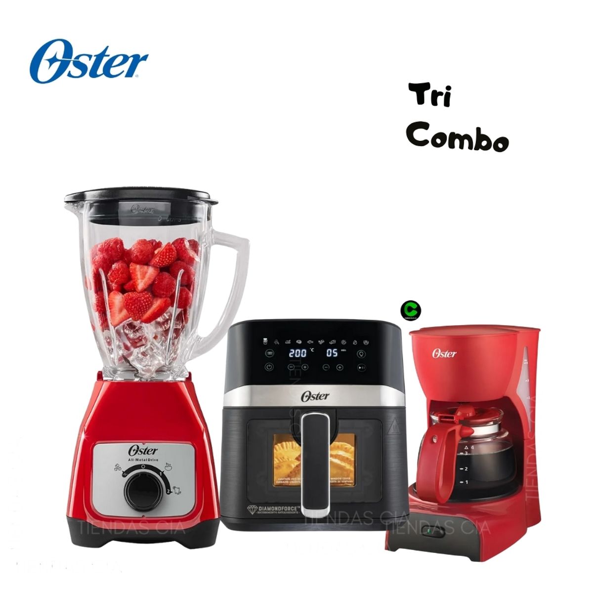 OSTER - TriCombo Oster Licuadora BLSTKAGRRD - Freidora y Cafetera