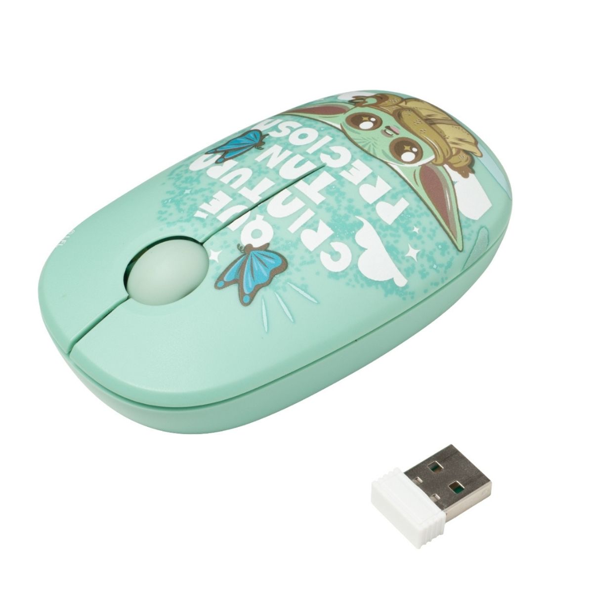 DISNEY CLASICOS - Mouse Inalambrico Star Wars Baby Yoda Celeste