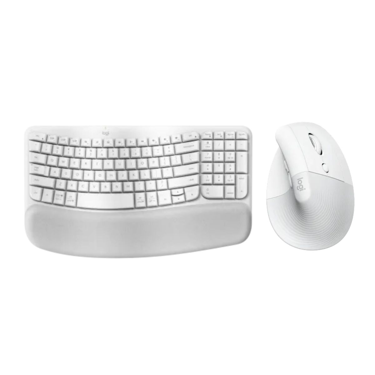 LOGITECH - Kit De Teclado Wave Keys y Mouse Lift Vertical Logitech Bt Blanco