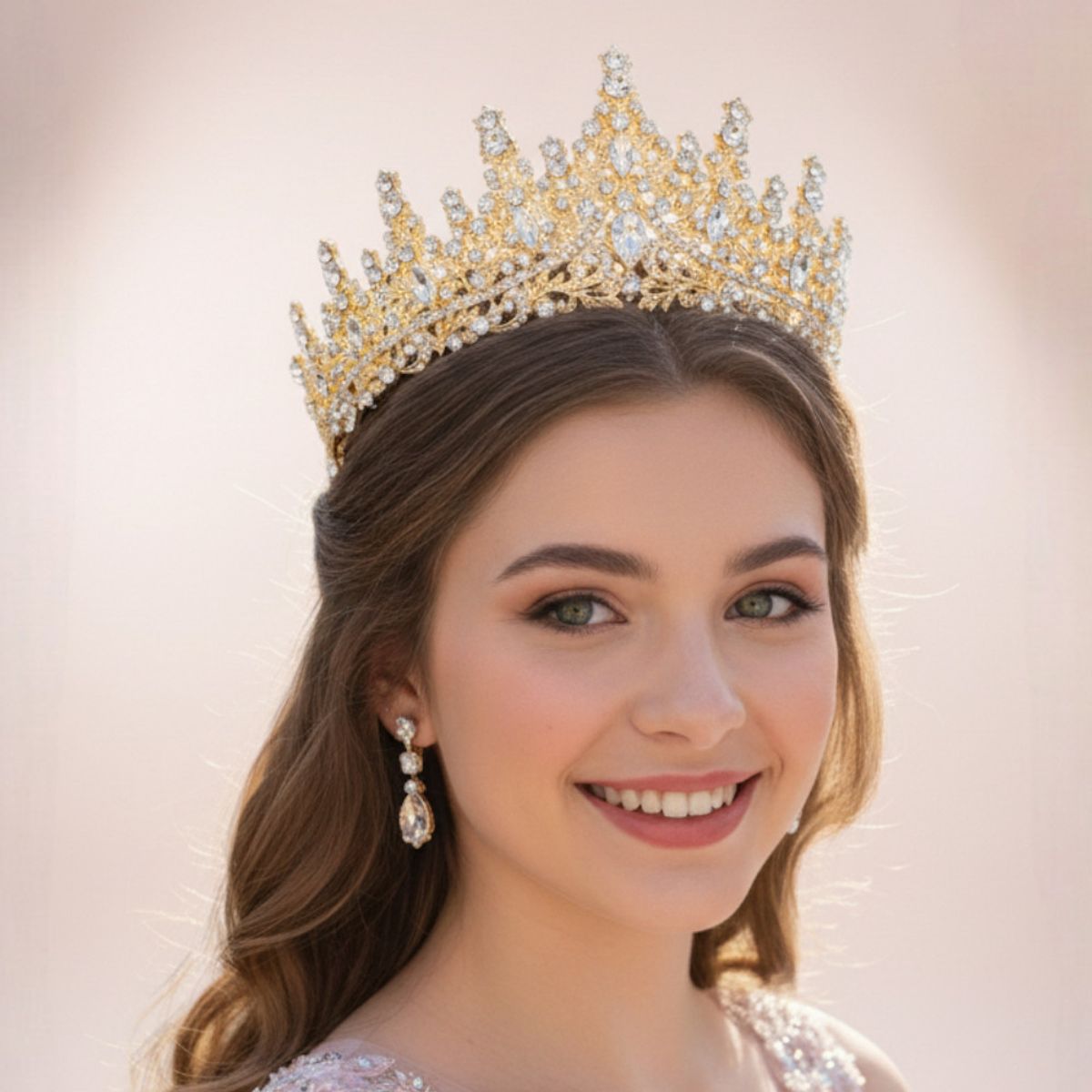 GENERICO - CORONA DE PRINCESA - IDEAL PARA FIESTA O SESIÓN DE FOTOS -  COLOR ORO PLATA