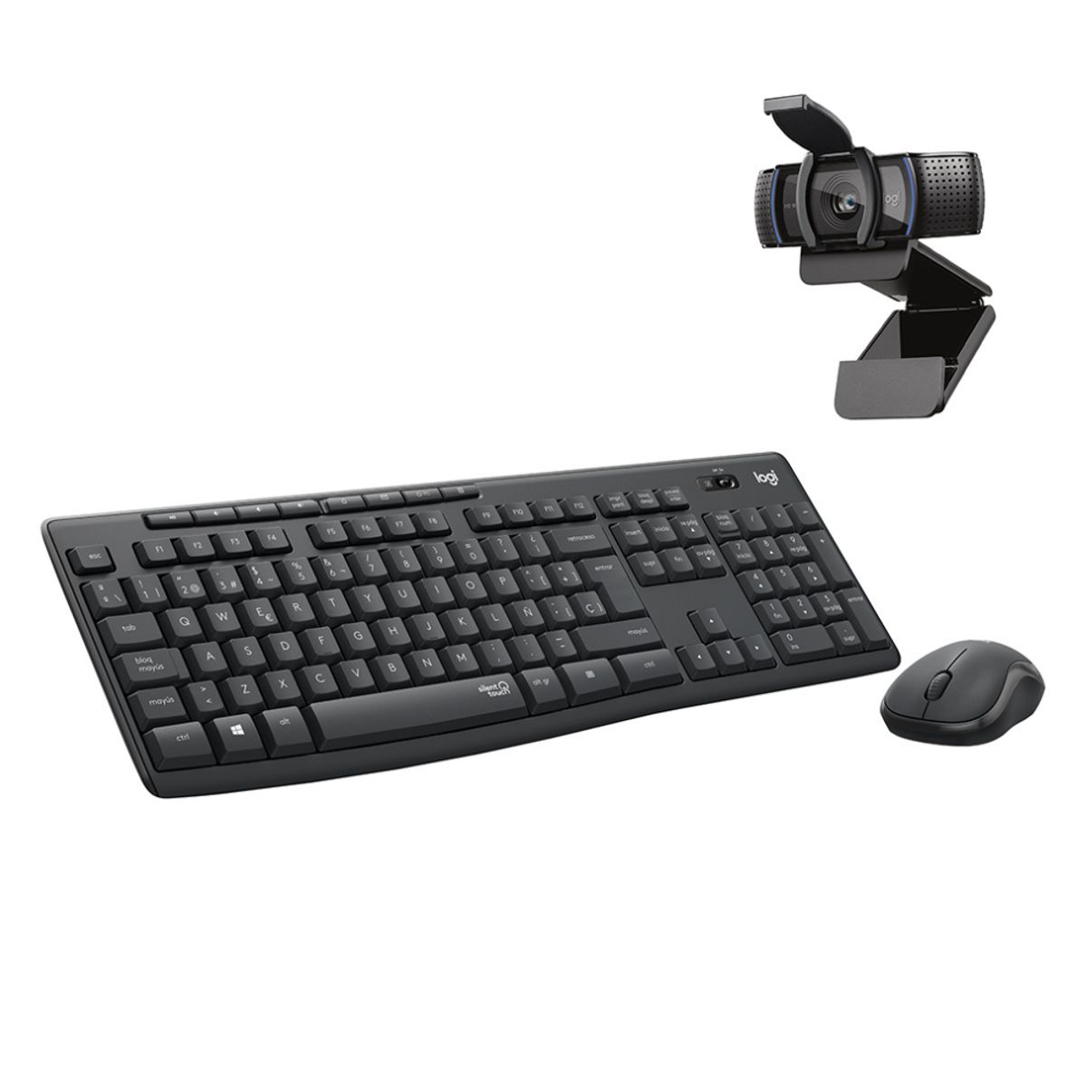 LOGITECH - Kit Teclado y Mouse Mk295 Inalámbrico+cámara C920s Logitech Negro