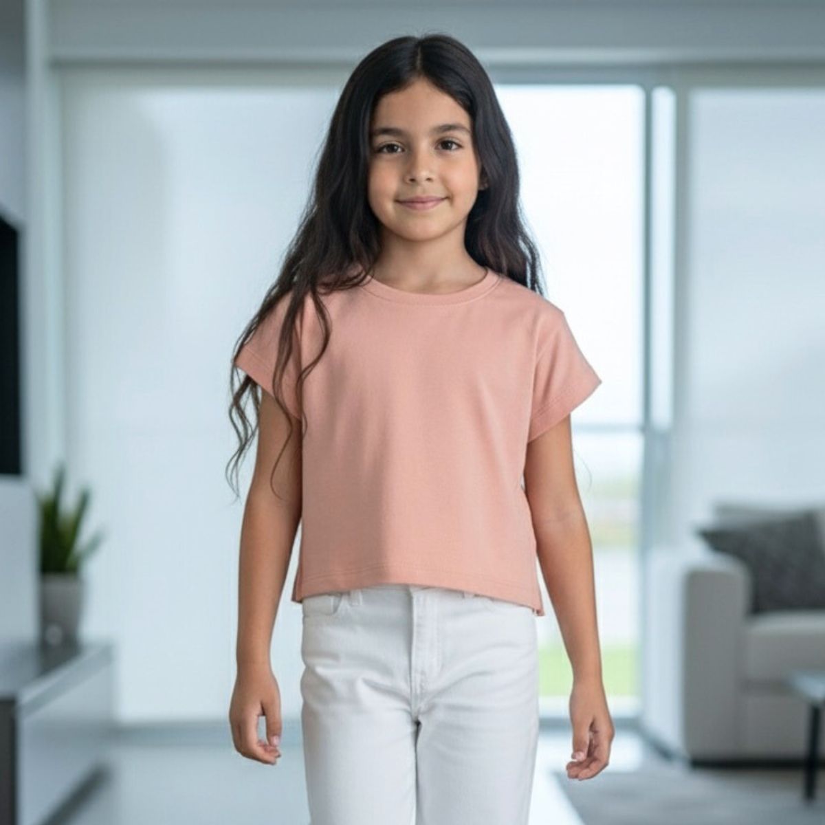 GENERICO - Polo Palo Rosa Manga Corta Niña 100% Algodón - Angela Kids