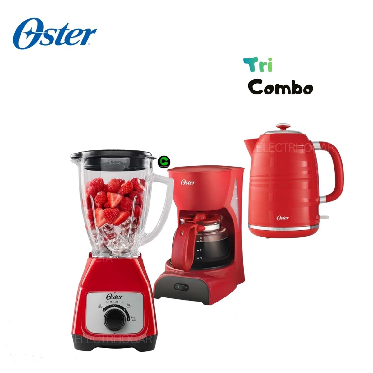 OSTER - TriCombo Oster Licuadora BLSTKAGRRD - Cafetera y Hervidor