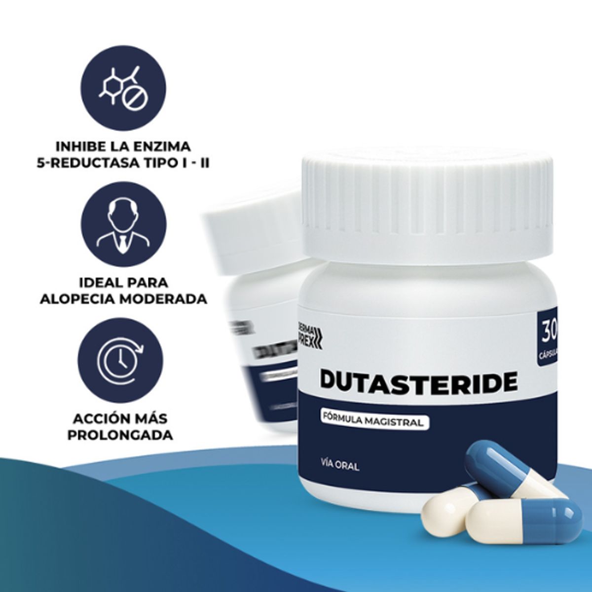 GENERICO - Tratamiento para caida de Cabello Dutasteride 60 capsulas